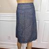 KASPER Women 2PC Blue Denim Linen Open Front Belted Career Skirt Suit Size 8