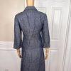 KASPER Women 2PC Blue Denim Linen Open Front Belted Career Skirt Suit Size 8