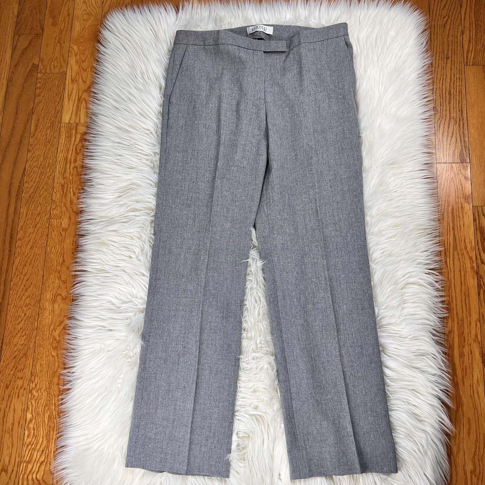 KASPER Women 1PC Light Gray Polyester Elastane Lined Career Dress Pant Size 12P