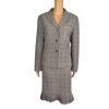 EVAN PICONE 2PC Gray Striped Polyester Rayon Stretch  Career Skirt Suit Size 10