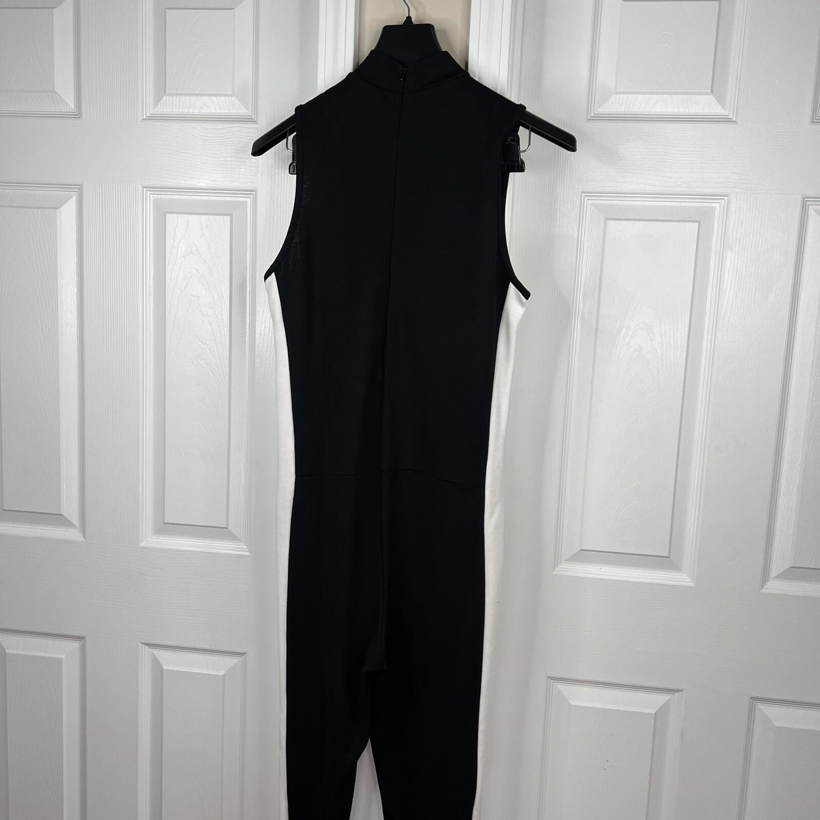 Puma Black White Full Body Slimming Slender Overall Jumpsuit Tight Fit Size XXL