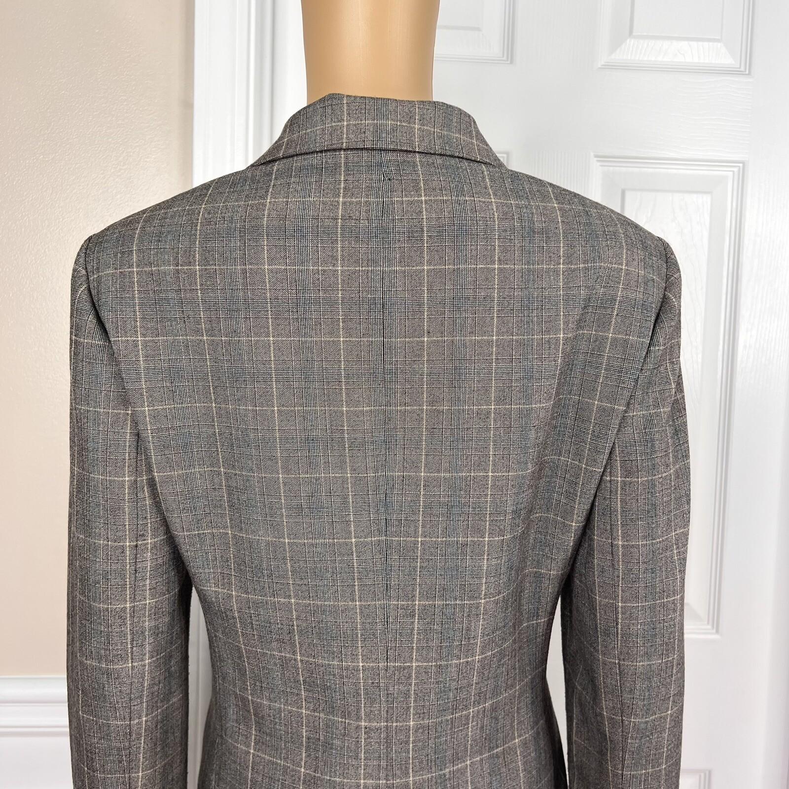 EVAN PICONE 2PC Gray Striped Polyester Rayon Stretch  Career Skirt Suit Size 10