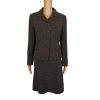 LE SUIT 2PC Black Yellow Polyester Cupro Peak Collar Flare Skirt Suit Size 8P