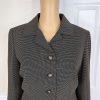 LE SUIT 2PC Black Yellow Polyester Cupro Peak Collar Flare Skirt Suit Size 8P