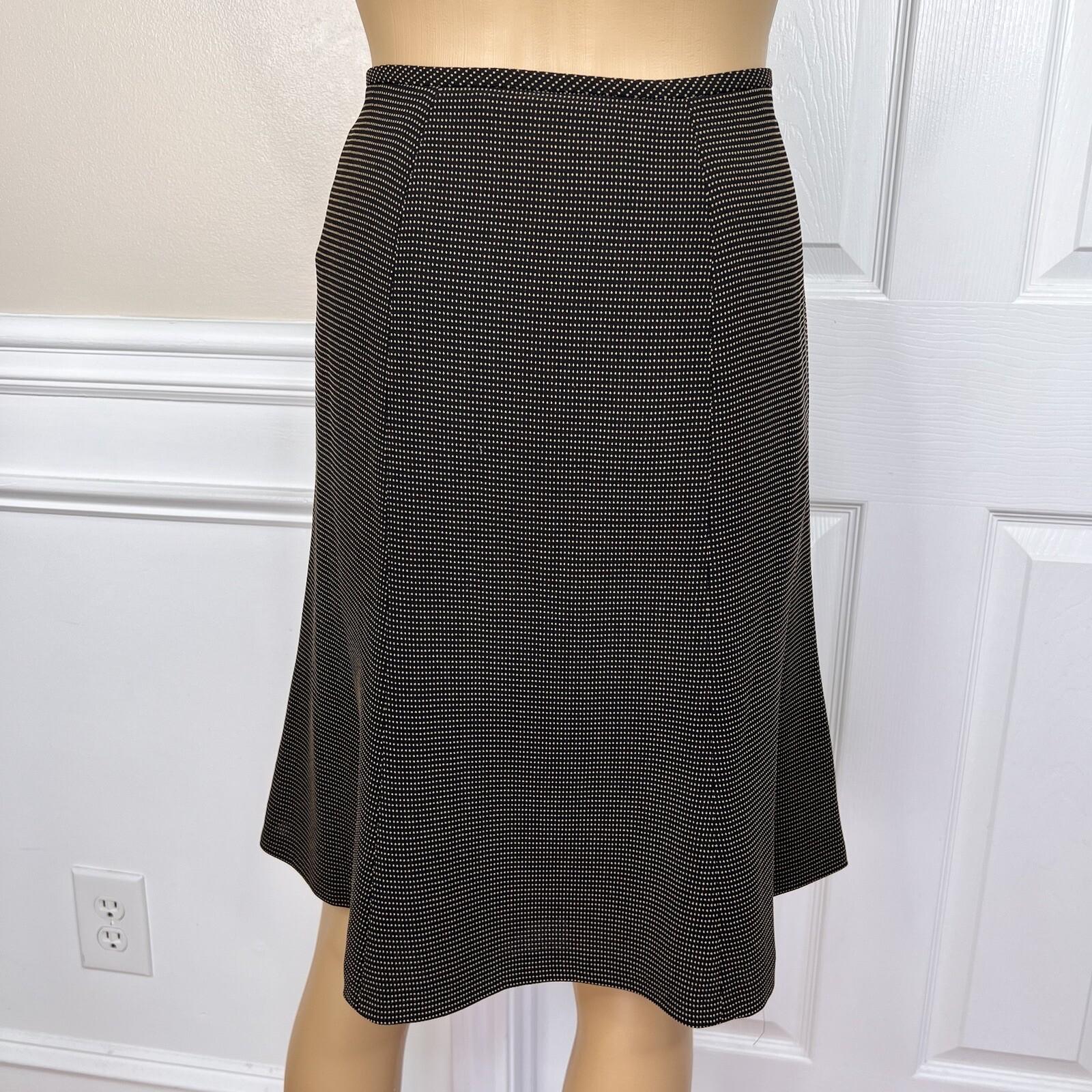LE SUIT 2PC Black Yellow Polyester Cupro Peak Collar Flare Skirt Suit Size 8P