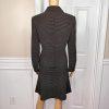 LE SUIT 2PC Black Yellow Polyester Cupro Peak Collar Flare Skirt Suit Size 8P