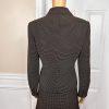 LE SUIT 2PC Black Yellow Polyester Cupro Peak Collar Flare Skirt Suit Size 8P