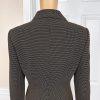 LE SUIT 2PC Black Yellow Polyester Cupro Peak Collar Flare Skirt Suit Size 8P