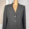 New EVAN PICONE 2PC Black Polyester Lined Peak Collar Pant Suit SZ 12 MSRP &200