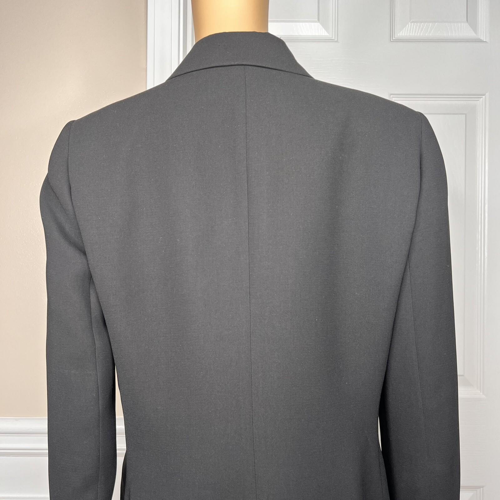 New EVAN PICONE 2PC Black Polyester Lined Peak Collar Pant Suit SZ 12 MSRP &200