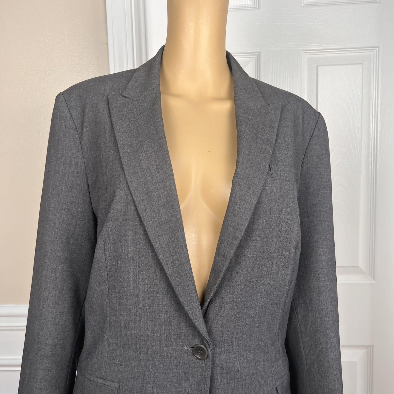 10-3299.jpg INC INTERNATIONAL Concepts 2PC Gray Polyester Rayon Stretch Pant(12) Suit (14)