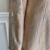 GMI Polyester Skirt Suit Size 10 Gold Beaded Lined Collarless Open Front 2PC