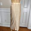 GMI Polyester Skirt Suit Size 10 Gold Beaded Lined Collarless Open Front 2PC