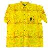 First Down Southern Rim Vintage Yellow Hawaiian Samurai Camp Shirt Size XL