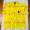 First Down Southern Rim Vintage Yellow Hawaiian Samurai Camp Shirt Size XL
