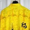 First Down Southern Rim Vintage Yellow Hawaiian Samurai Camp Shirt Size XL