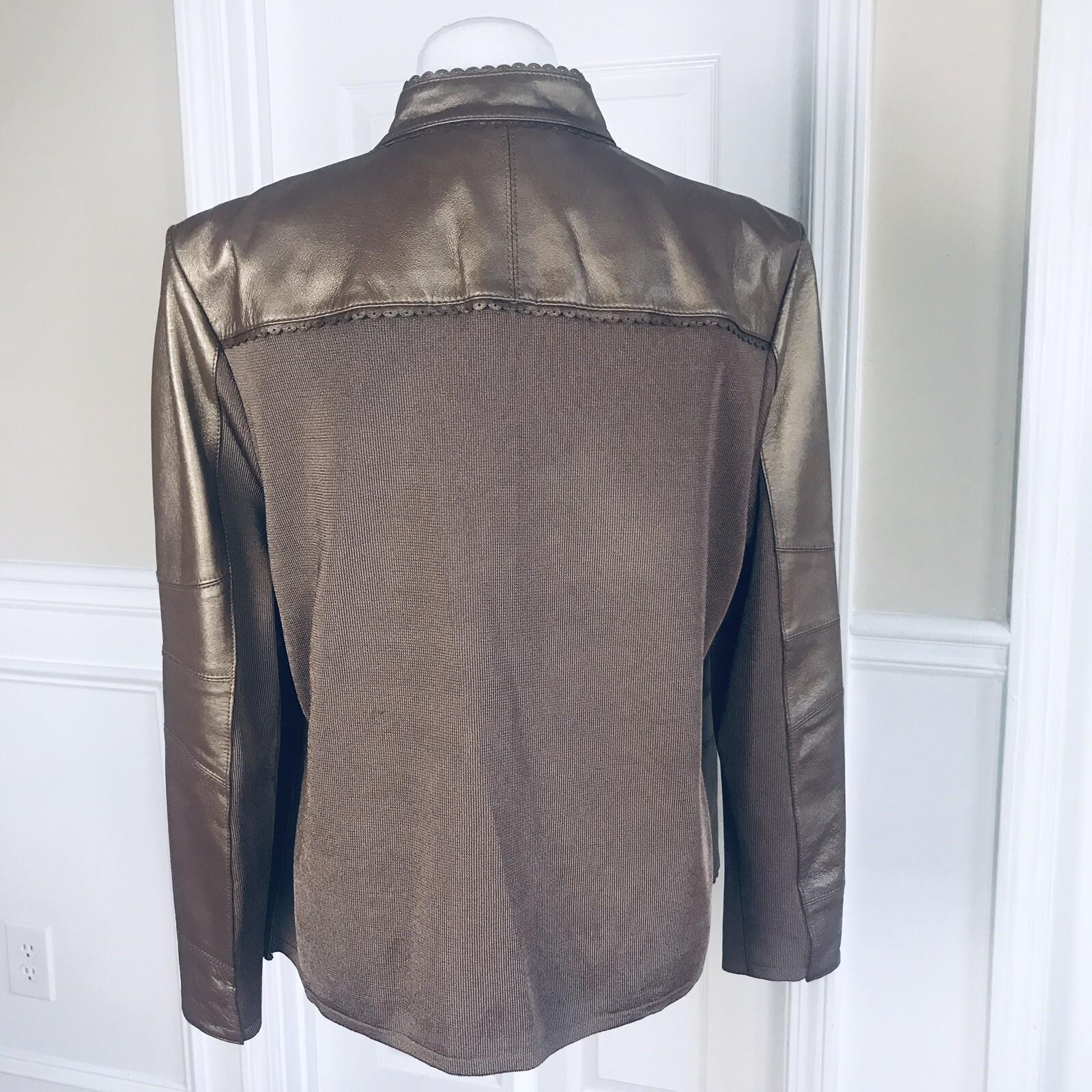 NYCARD Collection Leather Stretched Jacket Coffee Lined Leather Jacket Size 1 X