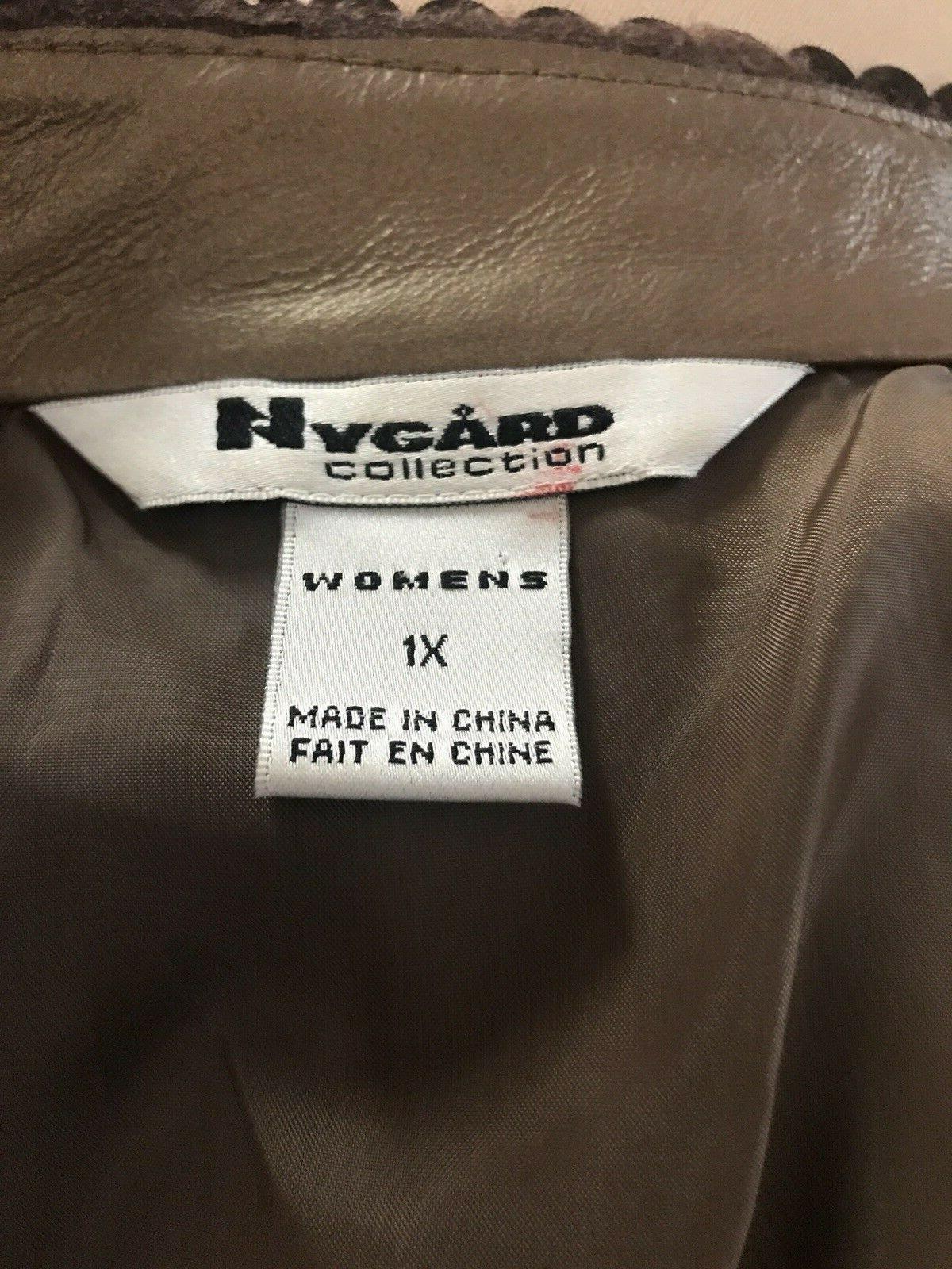 NYCARD Collection Leather Stretched Jacket Coffee Lined Leather Jacket Size 1 X