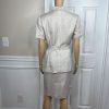 Calvin Klein Linen Rayon Skirt Suit 8 Beige Short Sleeves Belted Career 2PC