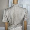 Calvin Klein Linen Rayon Skirt Suit 8 Beige Short Sleeves Belted Career 2PC
