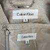 Calvin Klein Linen Rayon Skirt Suit 8 Beige Short Sleeves Belted Career 2PC