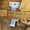 GMI Polyester Skirt Suit Size 14 Gold Lined Collarless Cocktail Mid Length 2PC