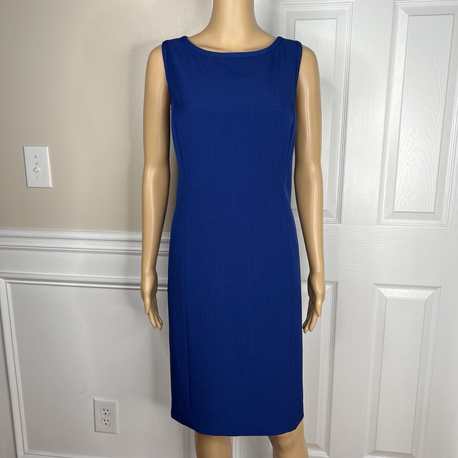Le Suit Women Polyester Dress Suit Size 12P Blue Stand Up Collar Lined 2PC