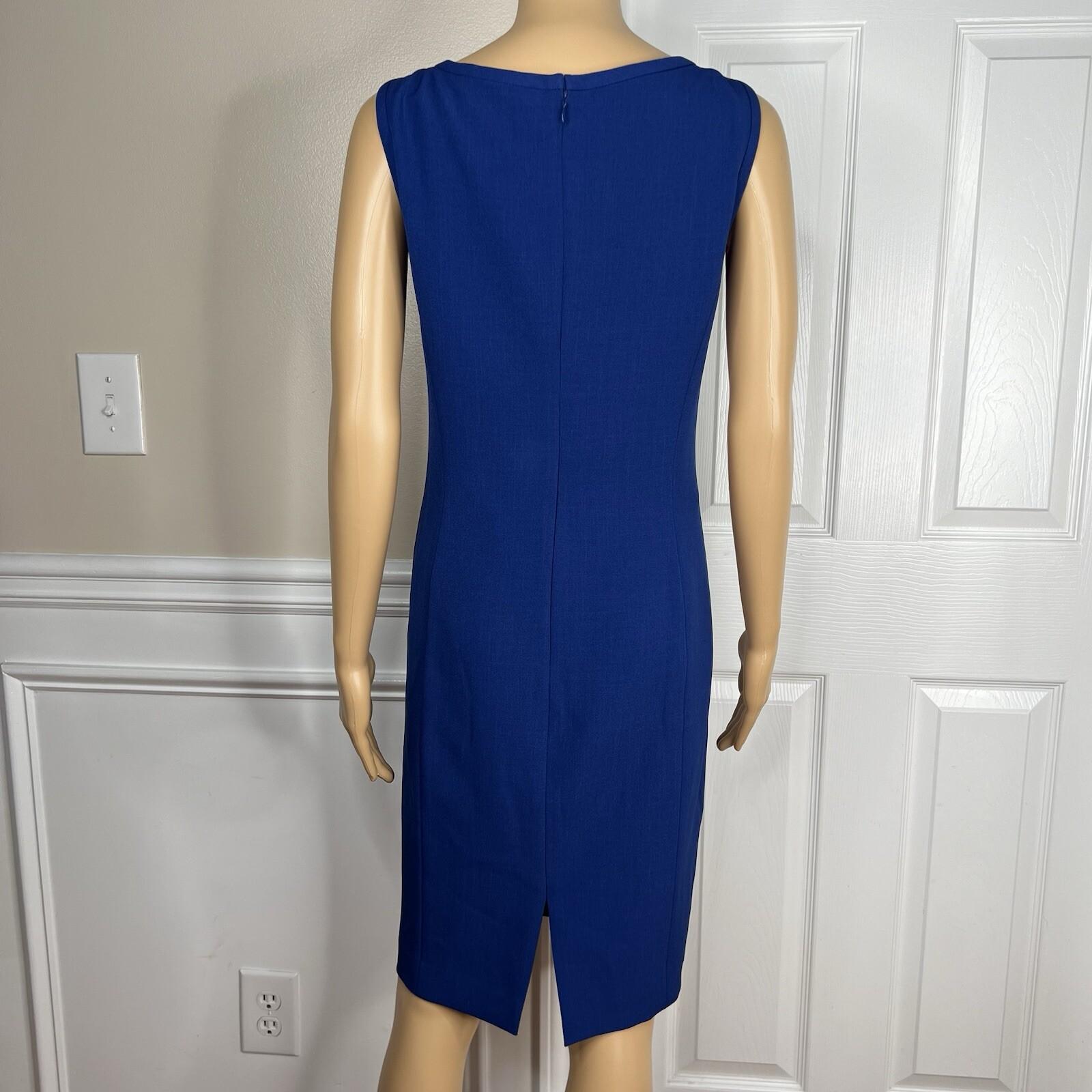 Le Suit Women Polyester Dress Suit Size 12P Blue Stand Up Collar Lined 2PC