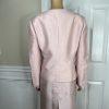 Tahari ASL Women Polyester Nylon Skirt Suit Size 14P Pink Collarless Lined 2PC