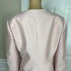 Tahari ASL Women Polyester Nylon Skirt Suit Size 14P Pink Collarless Lined 2PC
