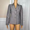 10-3414.jpg EVAN PICONE Light Gray Polyester Lined Peak Collar Career Blazer Suit Size 4