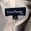 10-3420.jpg EVAN PICONE Light Gray Polyester Lined Peak Collar Career Blazer Suit Size 4