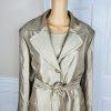 Kasper Polyester Metallic Dress Suit 24W Champagne Gold Belted Cocktail 2PC New