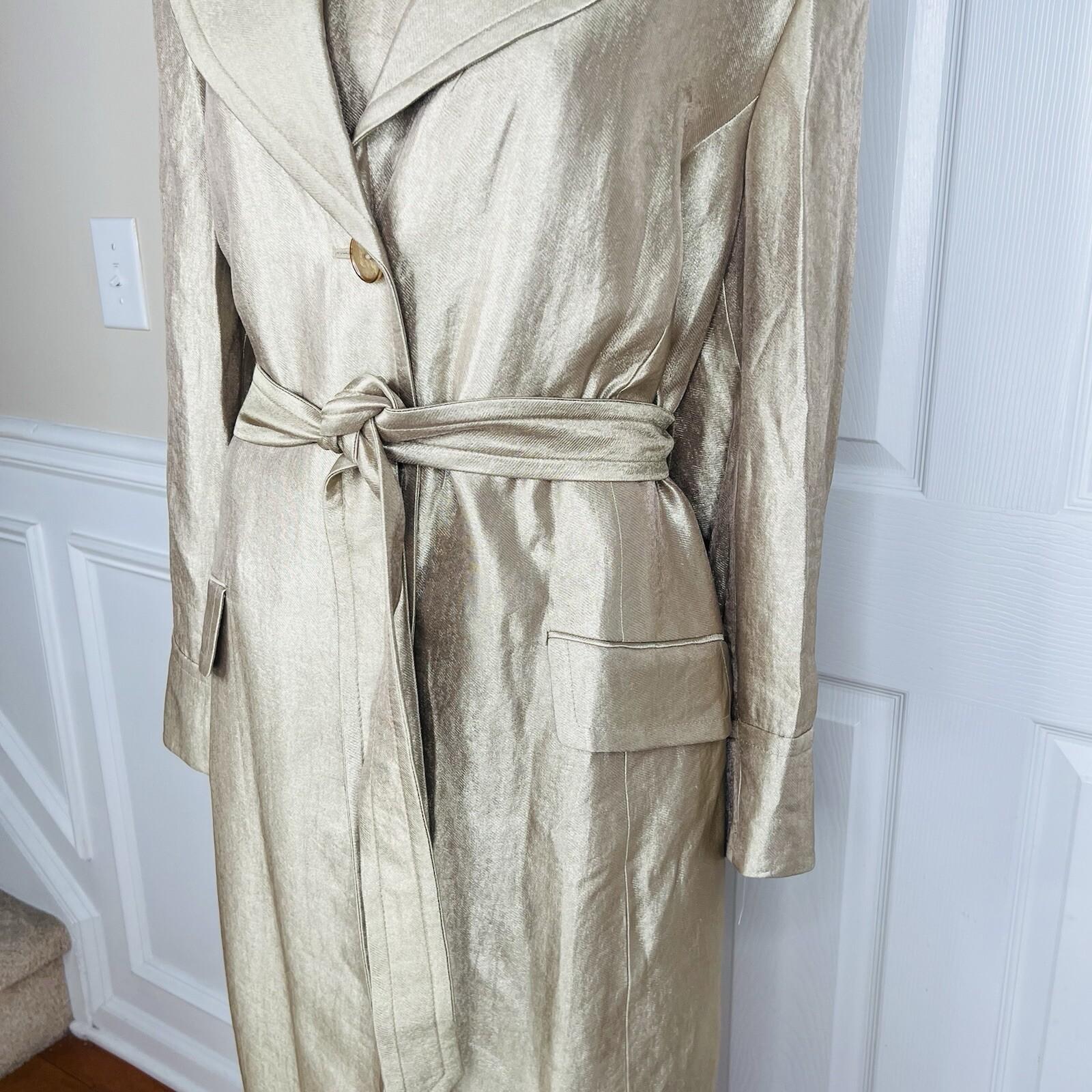 Kasper Polyester Metallic Dress Suit 24W Champagne Gold Belted Cocktail 2PC New