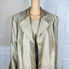 Kasper Polyester Metallic Dress Suit 24W Champagne Gold Belted Cocktail 2PC New