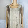 Kasper Polyester Metallic Dress Suit 24W Champagne Gold Belted Cocktail 2PC New