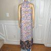 10-3458.jpg Code x Mode Floral Maxi Dress Size S Ruffle Hem Prairie High Neck Sleeveless New