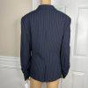 John Meyer Polyester Viscose Pant Suit 14 Navy Blue Striped Peak Collar 2PC New