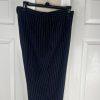 John Meyer Polyester Viscose Pant Suit 14 Navy Blue Striped Peak Collar 2PC New