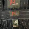 John Meyer Polyester Viscose Pant Suit 14 Navy Blue Striped Peak Collar 2PC New