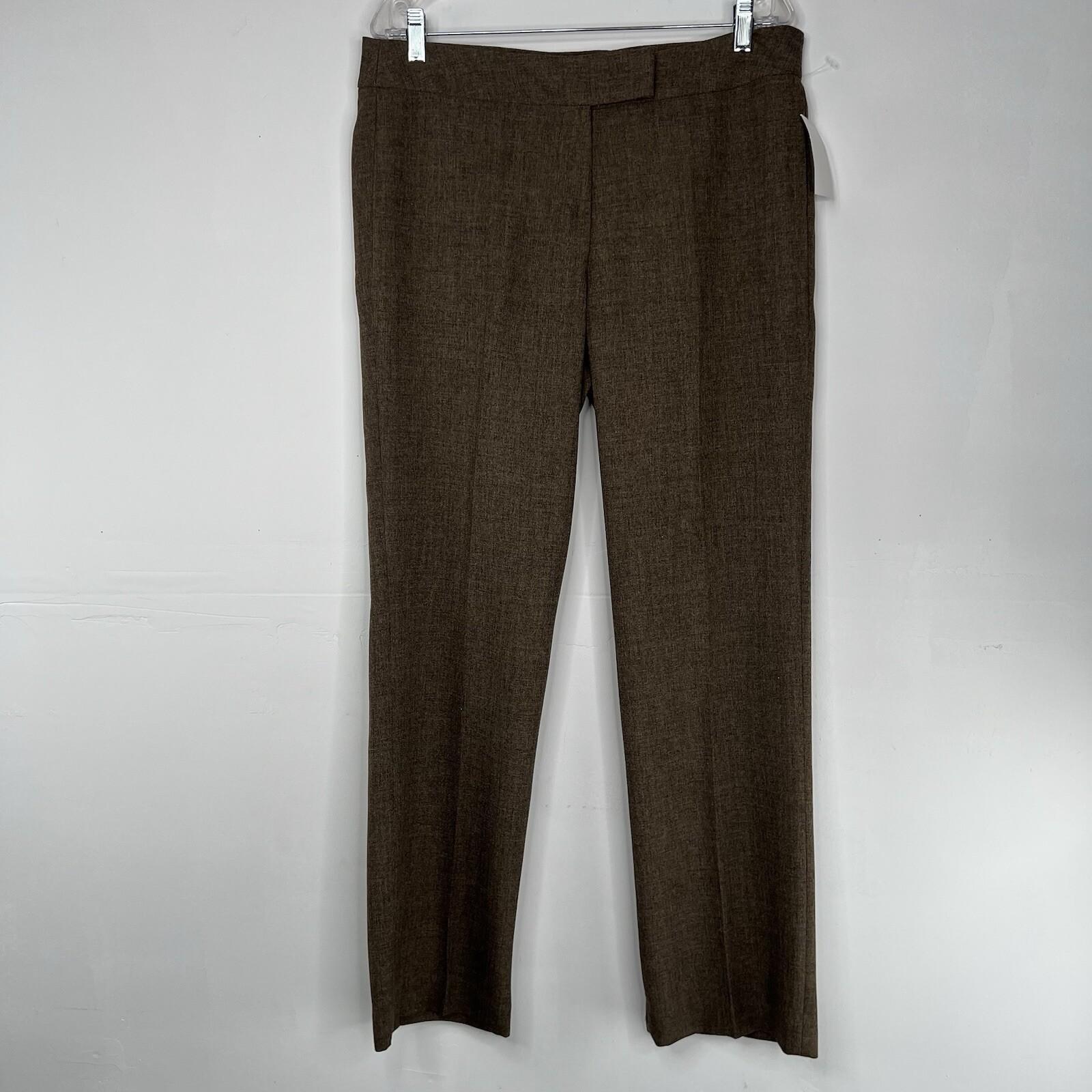 10-3500.jpg Larry Levine Polyester Rayon Spandex Pant Suit 12 Camel Belted Business 2PC New