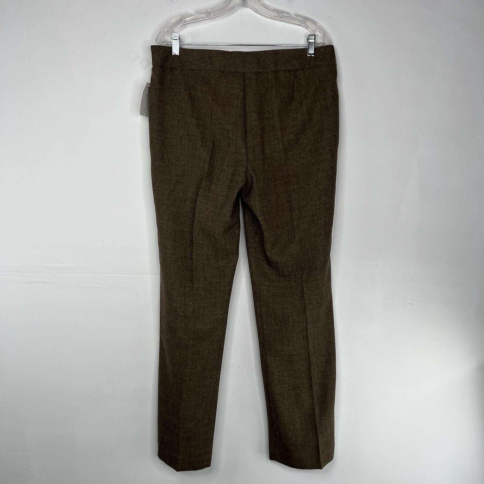 10-3502.jpg Larry Levine Polyester Rayon Spandex Pant Suit 12 Camel Belted Business 2PC New