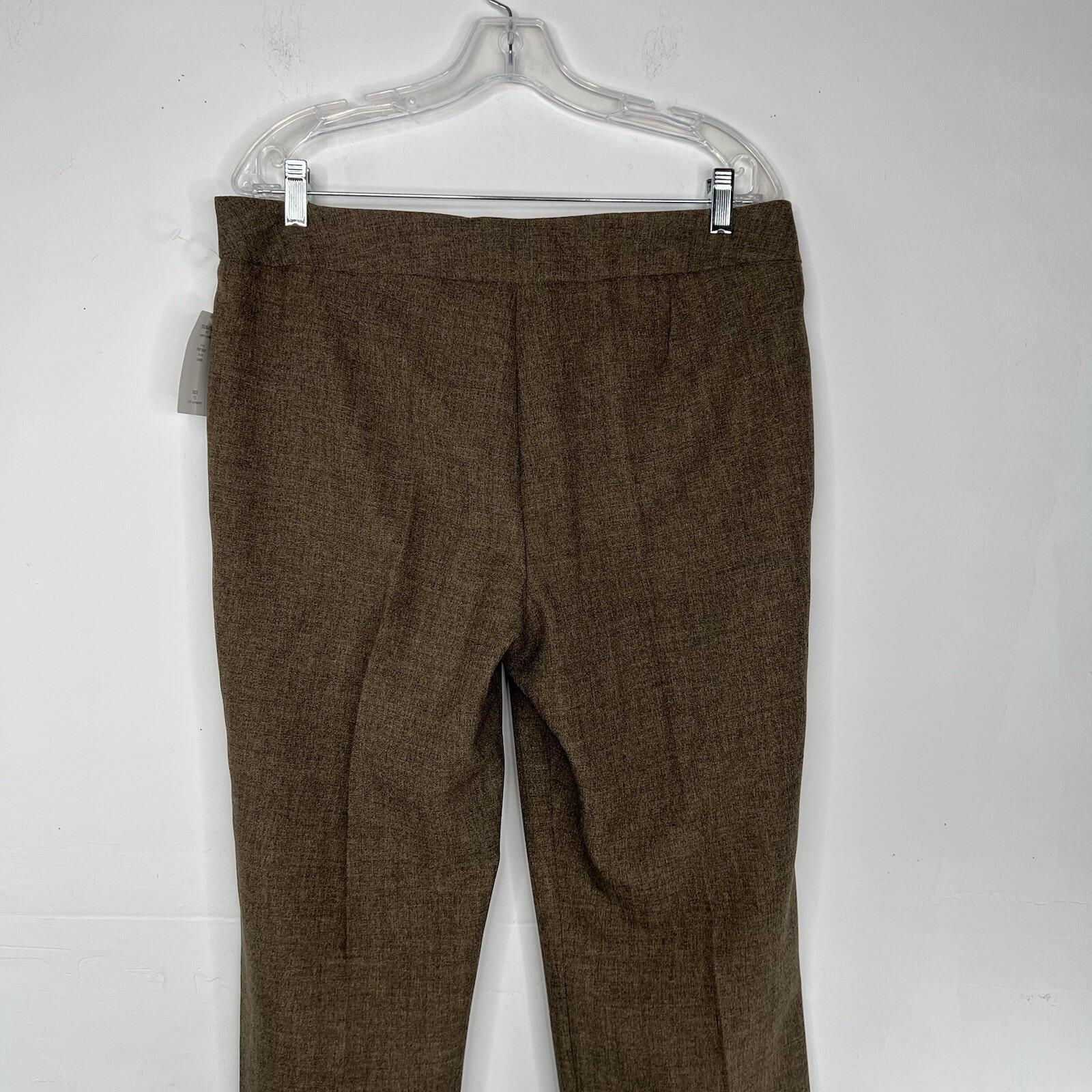 10-3503.jpg Larry Levine Polyester Rayon Spandex Pant Suit 12 Camel Belted Business 2PC New