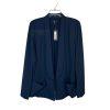 NYDJ Polyester Cardigan Size 14 Commander Blue Shawl Collar Pockets Preppy