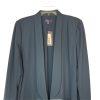 NYDJ Polyester Cardigan Size 14 Commander Blue Shawl Collar Pockets Preppy