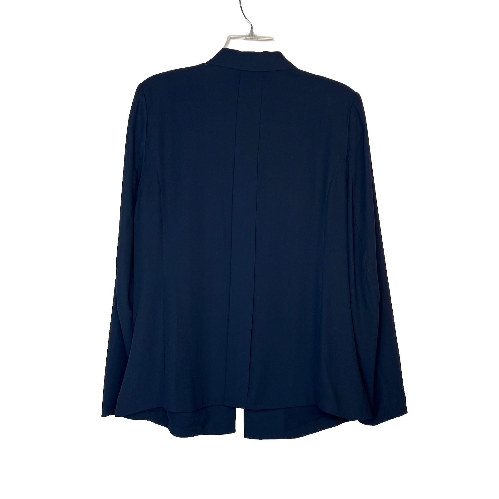 NYDJ Polyester Cardigan Size 14 Commander Blue Shawl Collar Pockets Preppy