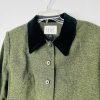 Le Suit Women Tweed Skirt Suit Size 14P Green Velvet Collar Lined Cocktail 2PC