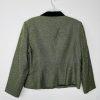 Le Suit Women Tweed Skirt Suit Size 14P Green Velvet Collar Lined Cocktail 2PC