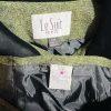Le Suit Women Tweed Skirt Suit Size 14P Green Velvet Collar Lined Cocktail 2PC