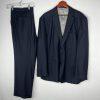 Vinci Men Suit 50XL Pants 45XLx33 Navy Blue Notch Lapel Designed In Italy 2PC